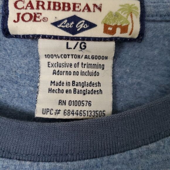 Men's Caribbean Joe T-shirt Size L - Picture 3 of 3